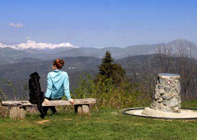 Vrh Svetih Treh Kraljev, razgled s klopce na Triglav