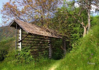Jamnik, kozolec, pot do cerkvice iz Nemilj