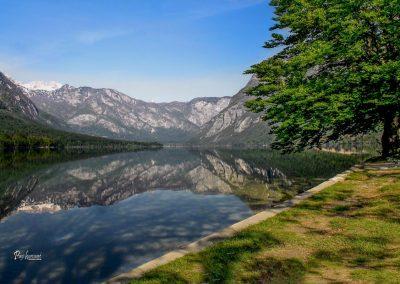 Bohinjsko jezero, odsev gora v jezeru