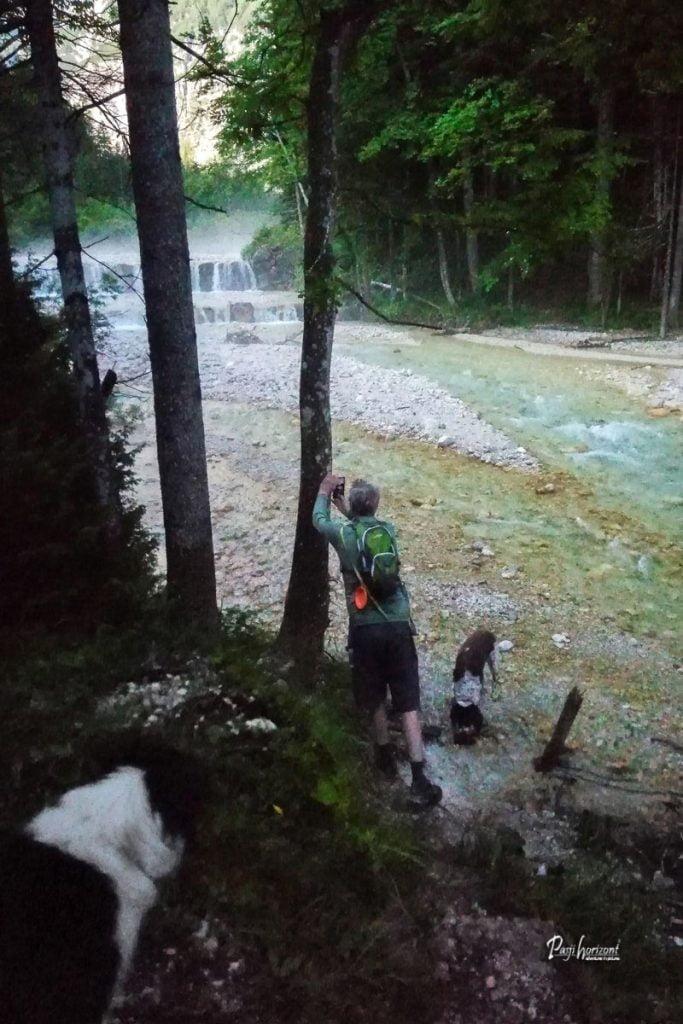 Fotografiranje ob slapu na Pišnici