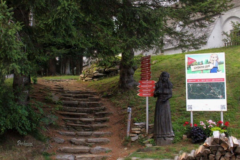 Izhodišče pri cerkvi sv. Treh Kraljev za pohod do Črnega jezera
