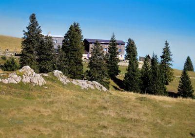 Ob poti pogled na Domžalski dom na Mali planini