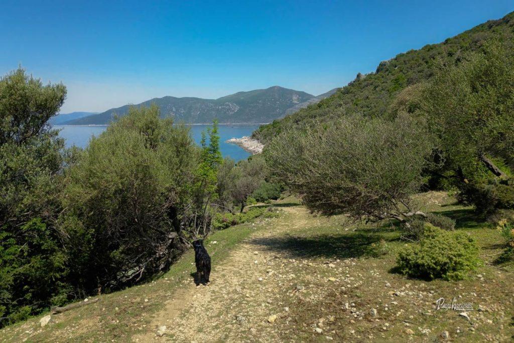 Pogled od zgoraj na zaliv sv. Blaž z modrim morjem na Cresu