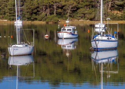 Banjole, zaliv Kanalič, sidrane barke