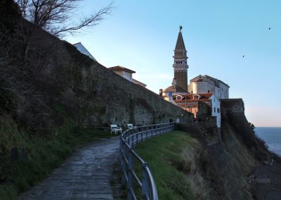 Piranska peš pot proti cerkvi sv. Jurija, Piran