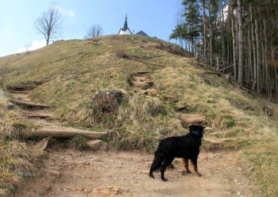 Cerkev sveti jakob, pot v hribček