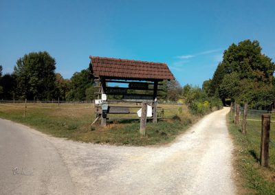 Konjeniški center Košir na razpotju poti. Držite se desno.